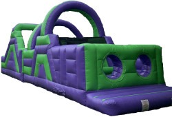 40' Purple Crush Dual Lane Obstacle Course